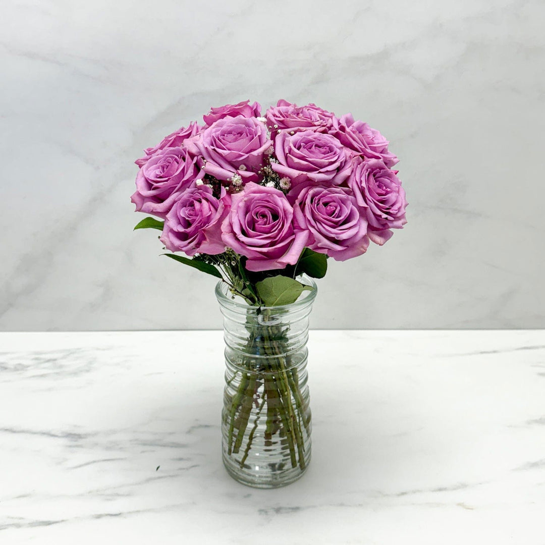 12 LAVENDER ROSES