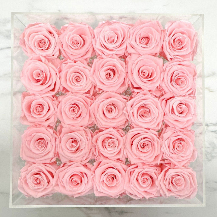 25 PINK EVERLASTING ROSES