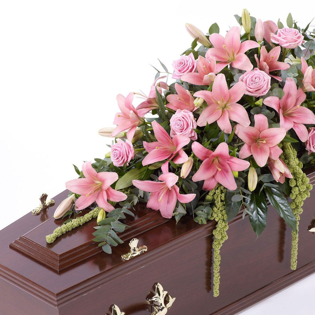 Casket Spray: Lilies & Roses (Pink)