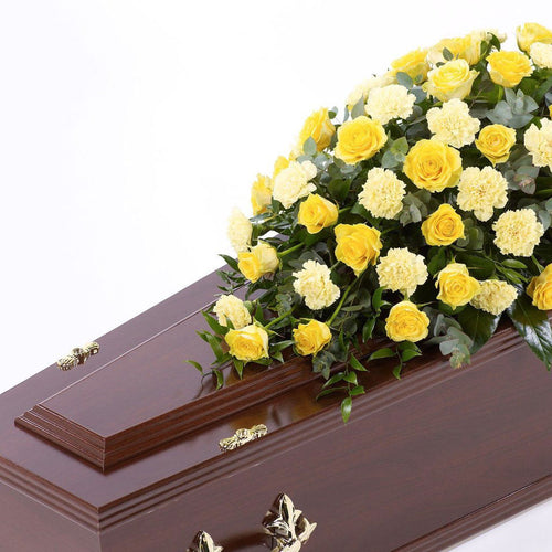 Casket Spray: Roses & Carnations (Yellow)