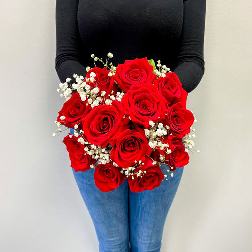 SAME DAY DELIVERY: 12 RED ROSES