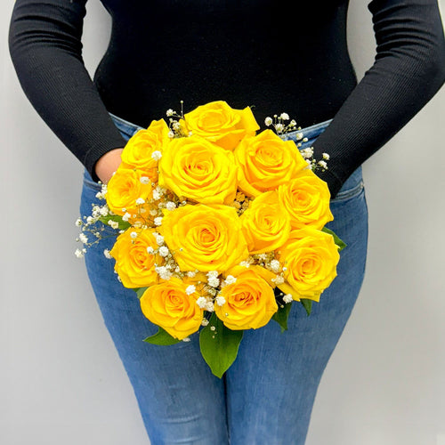 SAME DAY DELIVERY: 12 YELLOW ROSES