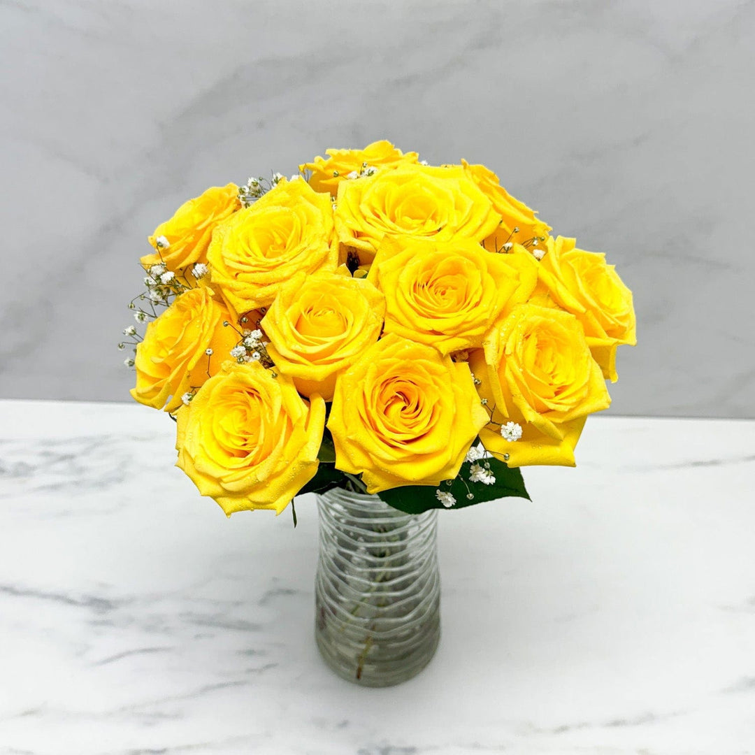 SAME DAY DELIVERY: 12 YELLOW ROSES