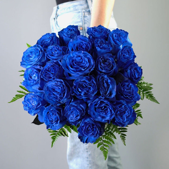 SAME DAY DELIVERY: 24 BLUE ROSES