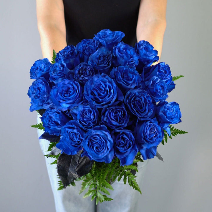 SAME DAY DELIVERY: 24 BLUE ROSES