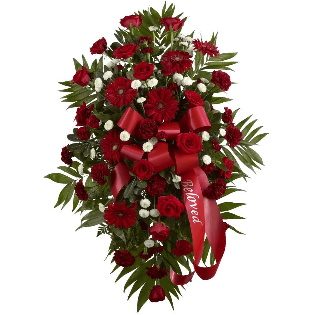 Standing Spray: Roses and Gerbers (Red)