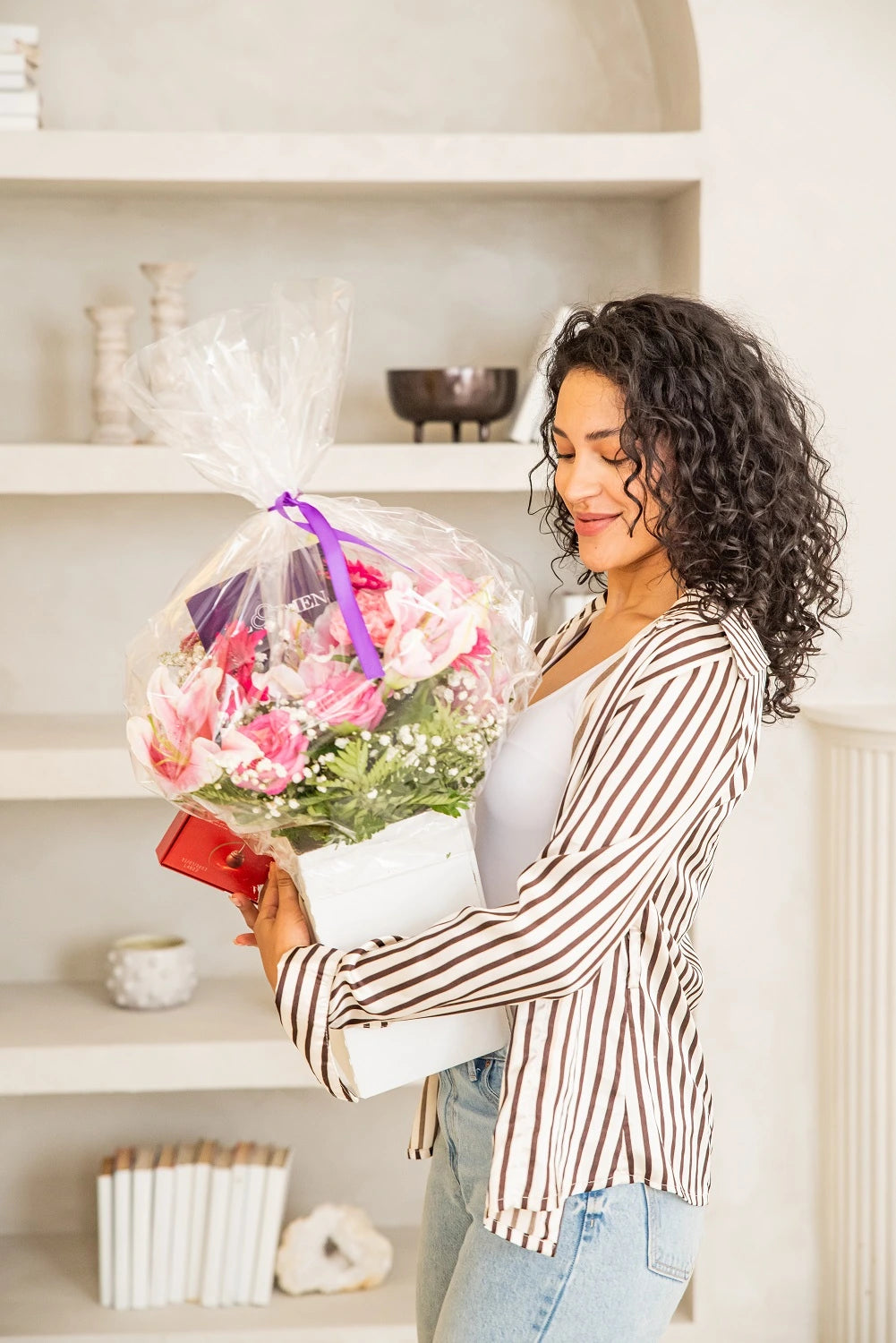 lady with flowers