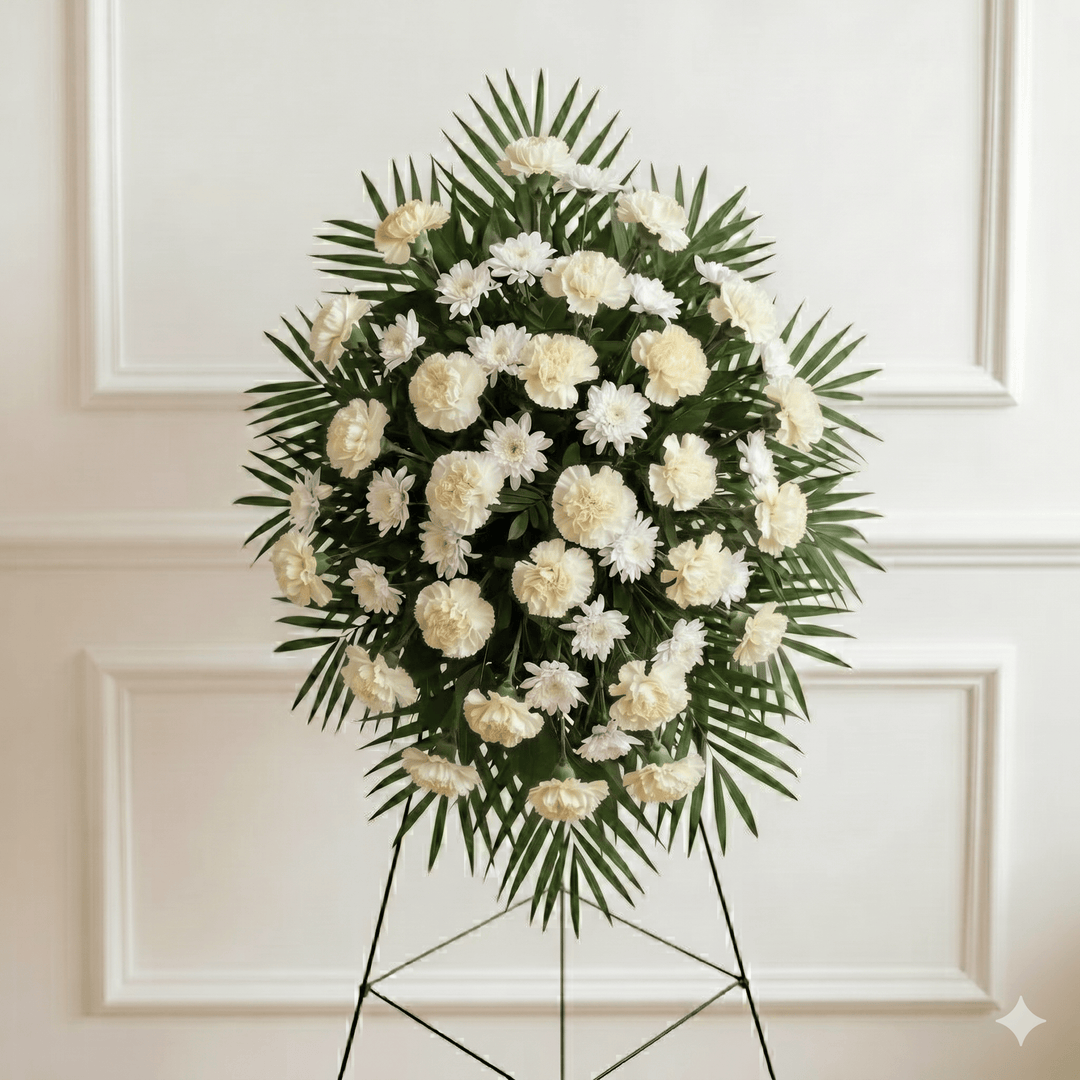 Standing Spray: Carnations & Dasies (White)