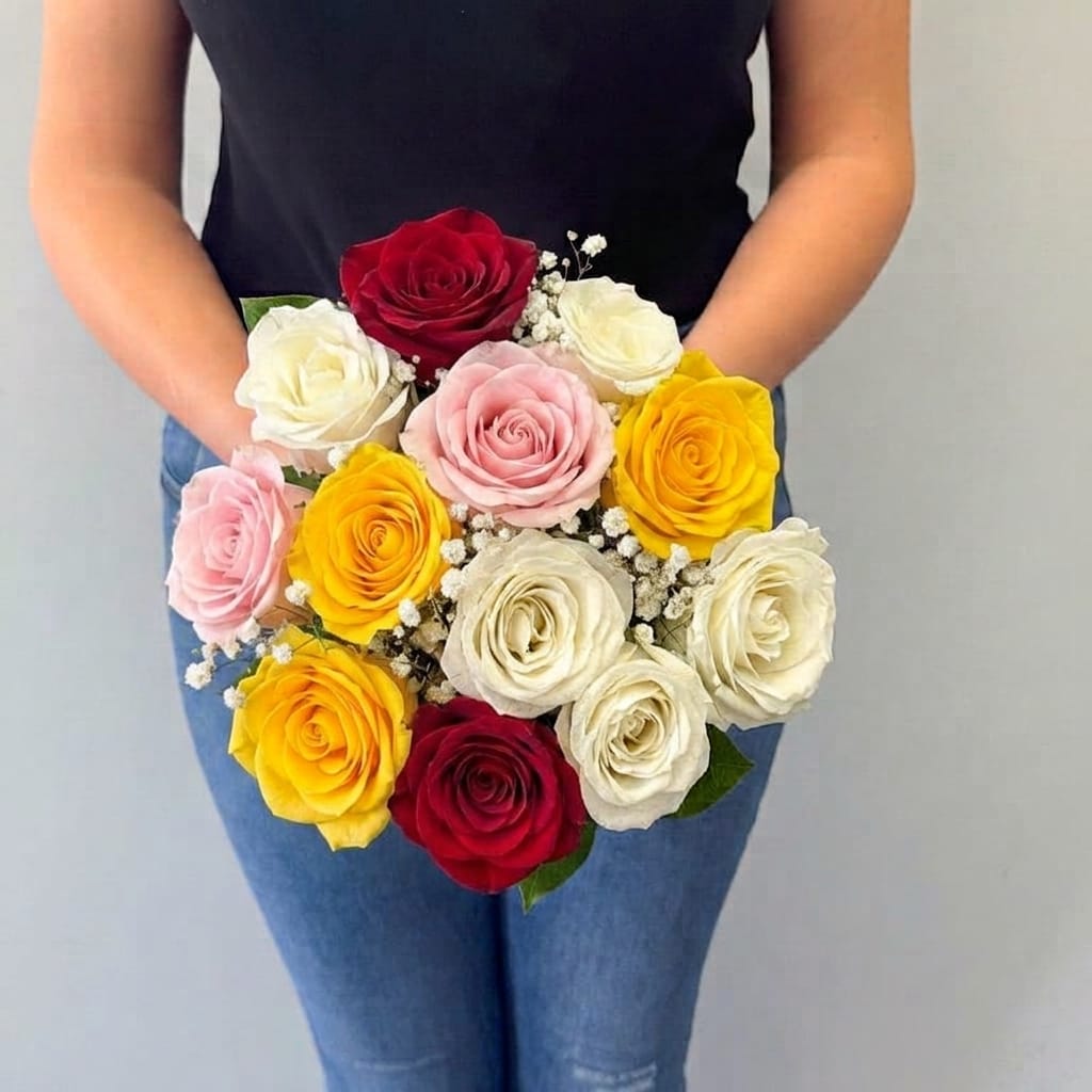 12 MIXED ROSES
