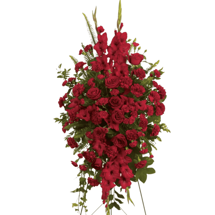 Standing Spray: Roses, Gladiolus, & Carnations (Red)