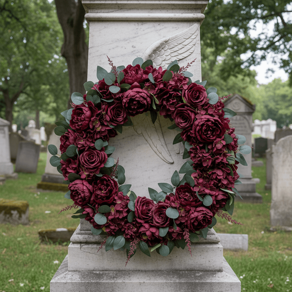Burgundy Artificial Wreath
