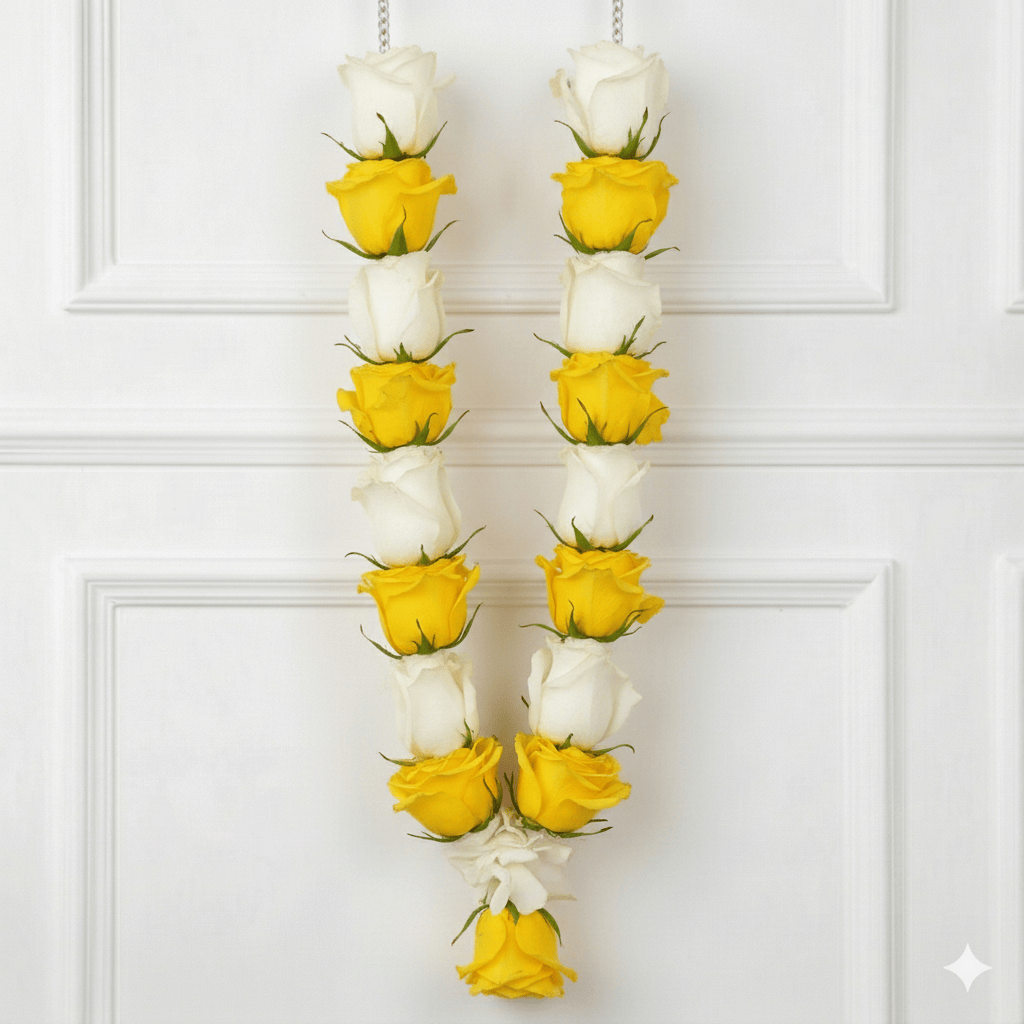 Garland Yellow & White Roses