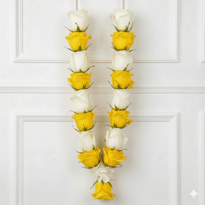 Garland Yellow & White Roses