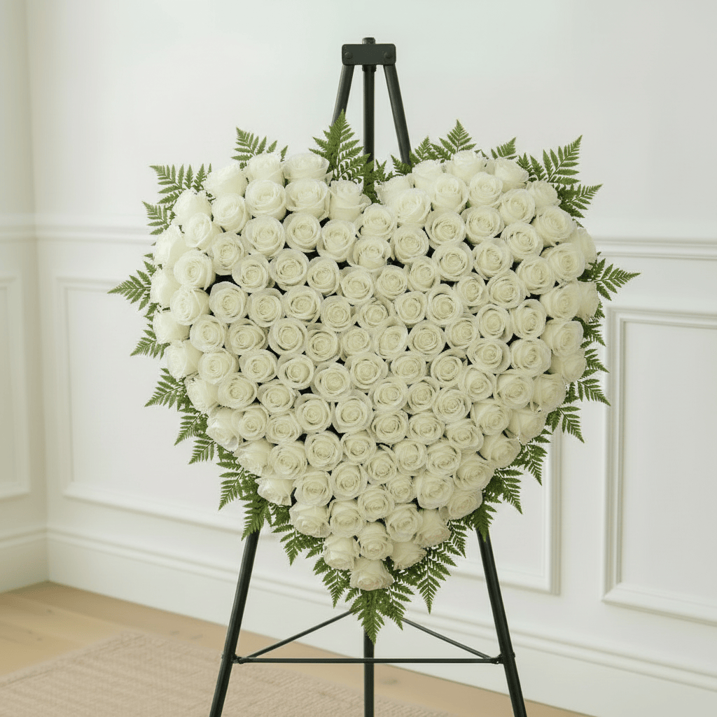 Solid Heart: Roses (White)