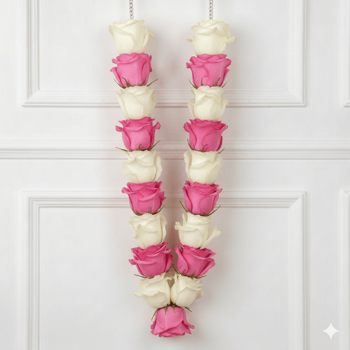 Garland Pink & White Roses