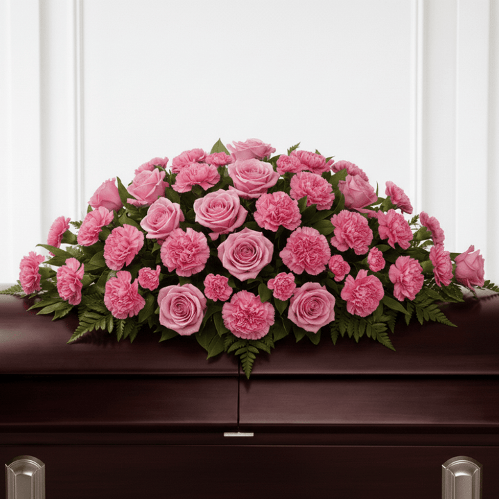 Pink Carnations Casket Spray