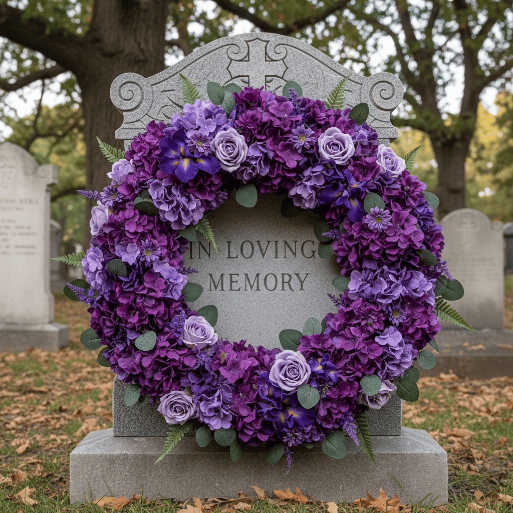 Purple Artificial Wreath