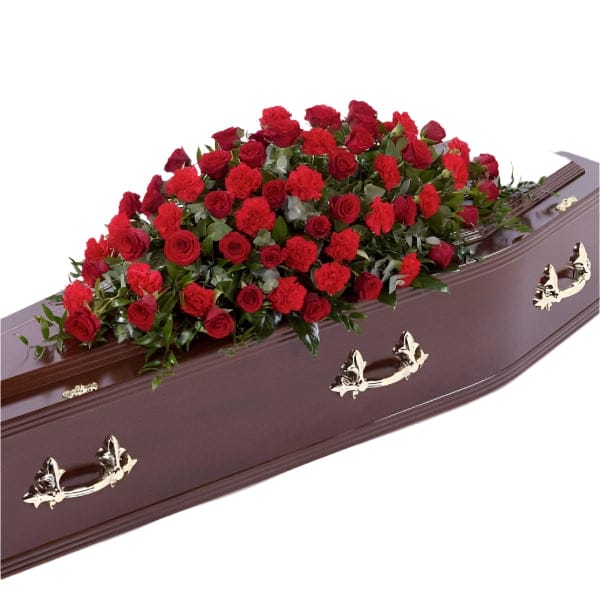 Casket Spray: Roses & Carnations (Red)