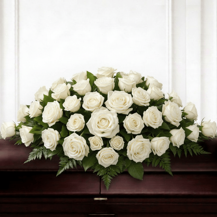 White Rose Casket Spray