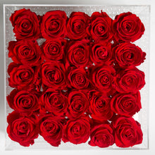25 RED EVERLASTING ROSES